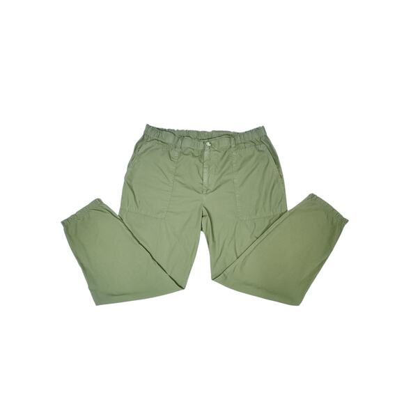 Lou & Grey for LOFT - Size L Army Green 100% Cotton Cargo Pants Casual - Picture 1 of 5